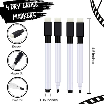 XOXO Parents Movie Night Bingo Cards – 4 Reusable Cards with Dry Erase Markers
