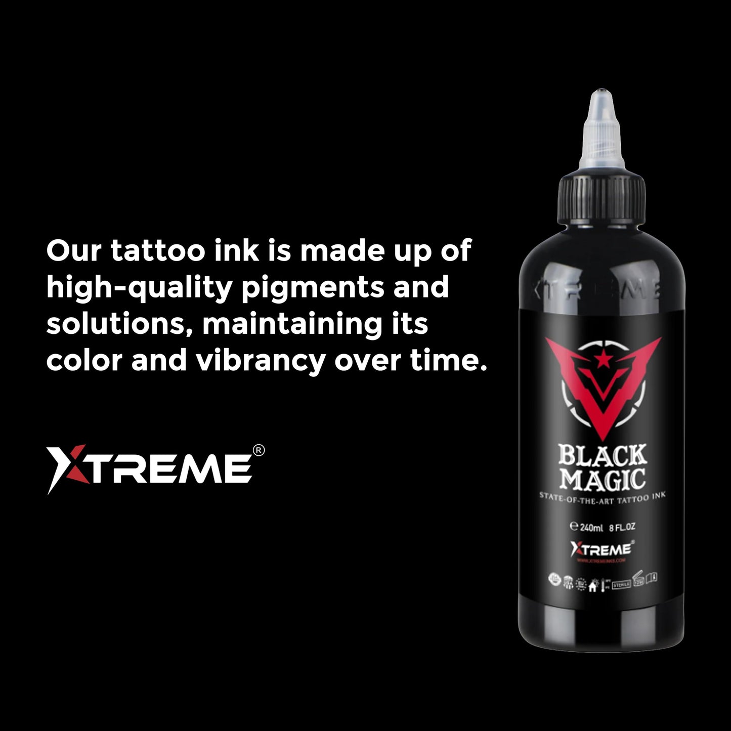 XTREME Tattoo Ink Ferrari Red 2oz – Versatile, Water-Based, Acrylic-Free for Precision