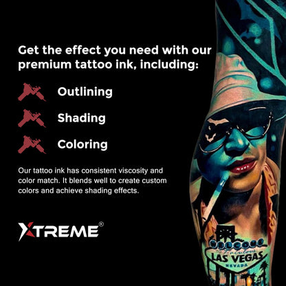 XTREME Tattoo Ink Ferrari Red 2oz – Versatile, Water-Based, Acrylic-Free for Precision