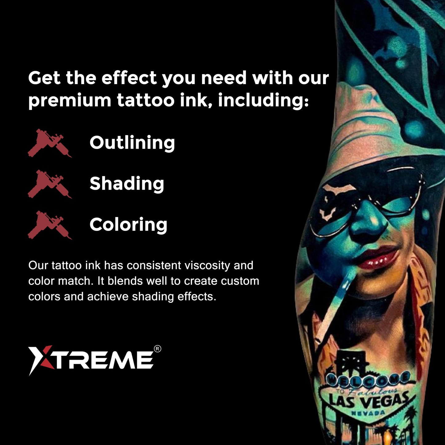 XTREME Tattoo Ink Wetting Solution – Sterile, Vegan, Water-Based, Acrylic-Free (12 oz)