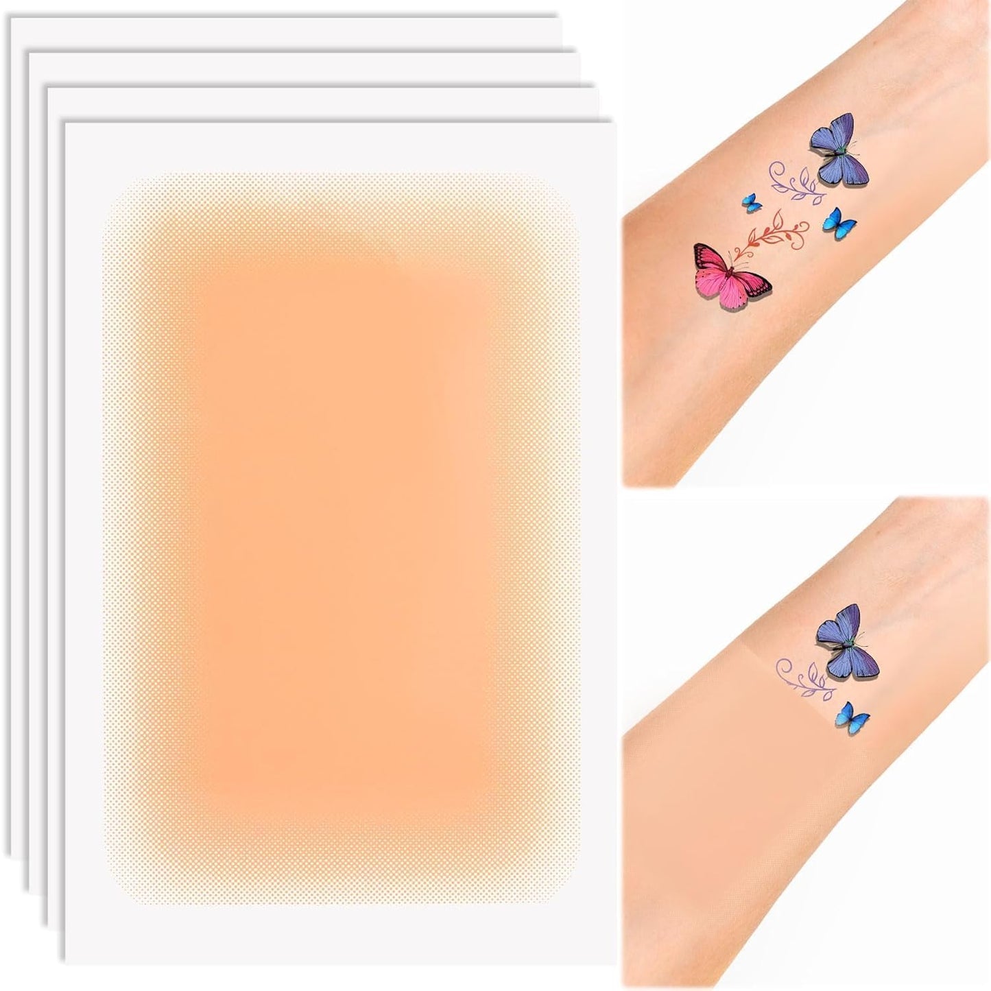 XUEVORIY Tattoo Cover Up Tape - Ultra-Thin Waterproof, Dark Skin Tone-14, 4 pcs