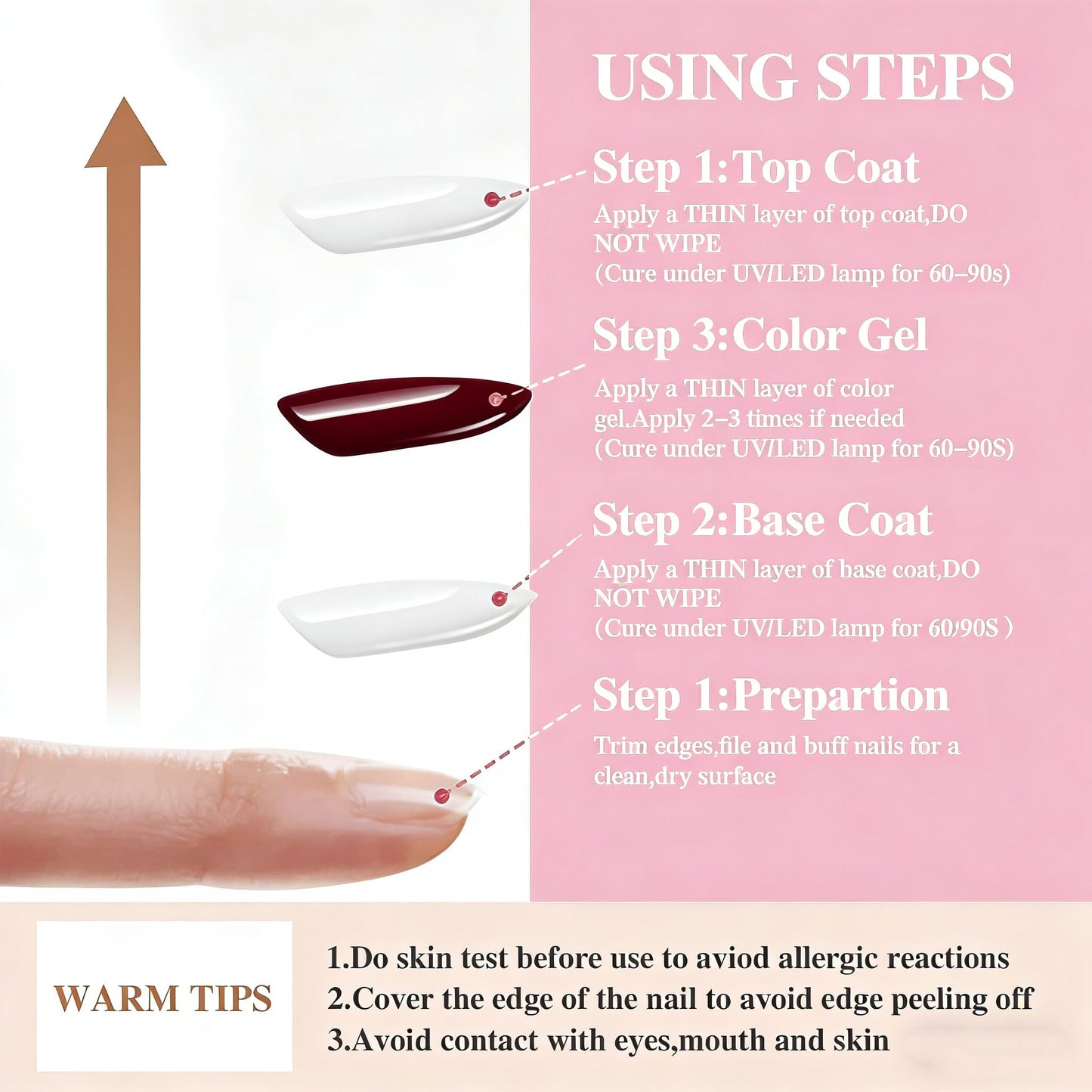 XunmotorYao Gel Nail Polish Set – 6 Colors (Red, Burgundy, Glitter) Soak Off UV/LED Kit