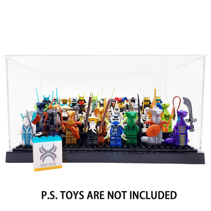 X XIN·SHI Minifigure Display Case – Black Acrylic Display Box for Lego Figures