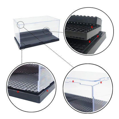 X XIN·SHI Minifigure Display Case – Black Acrylic Display Box for Lego Figures
