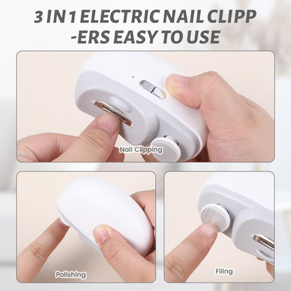 Xyulaan 3-in-1 Electric Nail Clipper for Seniors, Babies, and Gel Polish