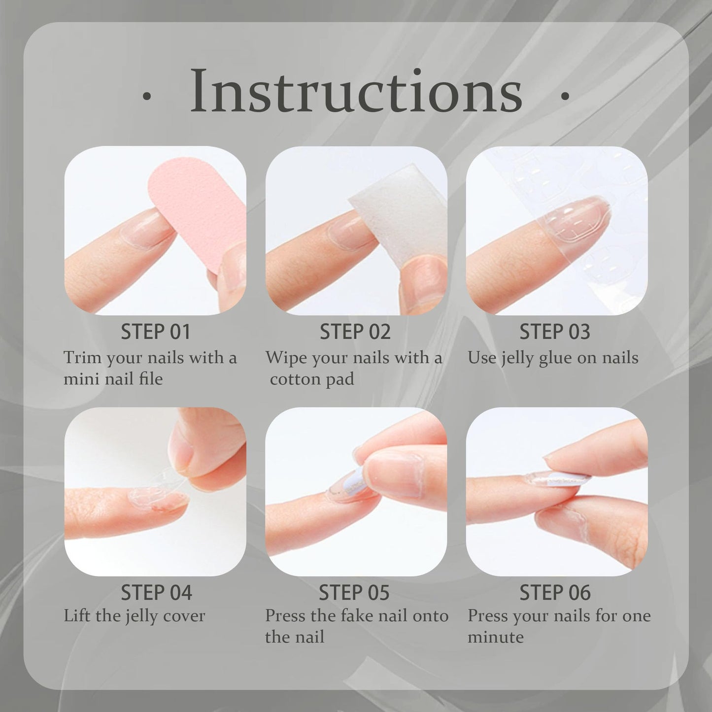 Yabonica Handmade Pearl Press On Nails – Medium Almond, 10 Pcs Pink & White with Hand-Painted 3D Design