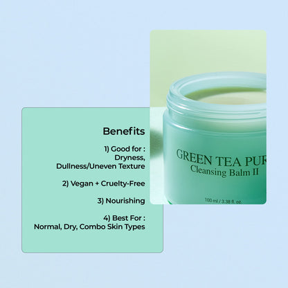 YADAH Green Tea Cleansing Balm II – Gentle, Residue-Free Makeup Remover (Vegan)