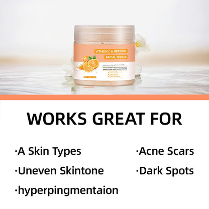 YAFUSIPE Gommage Visage Vitamin C et Retinol – Exfoliant Doux 3,5 oz