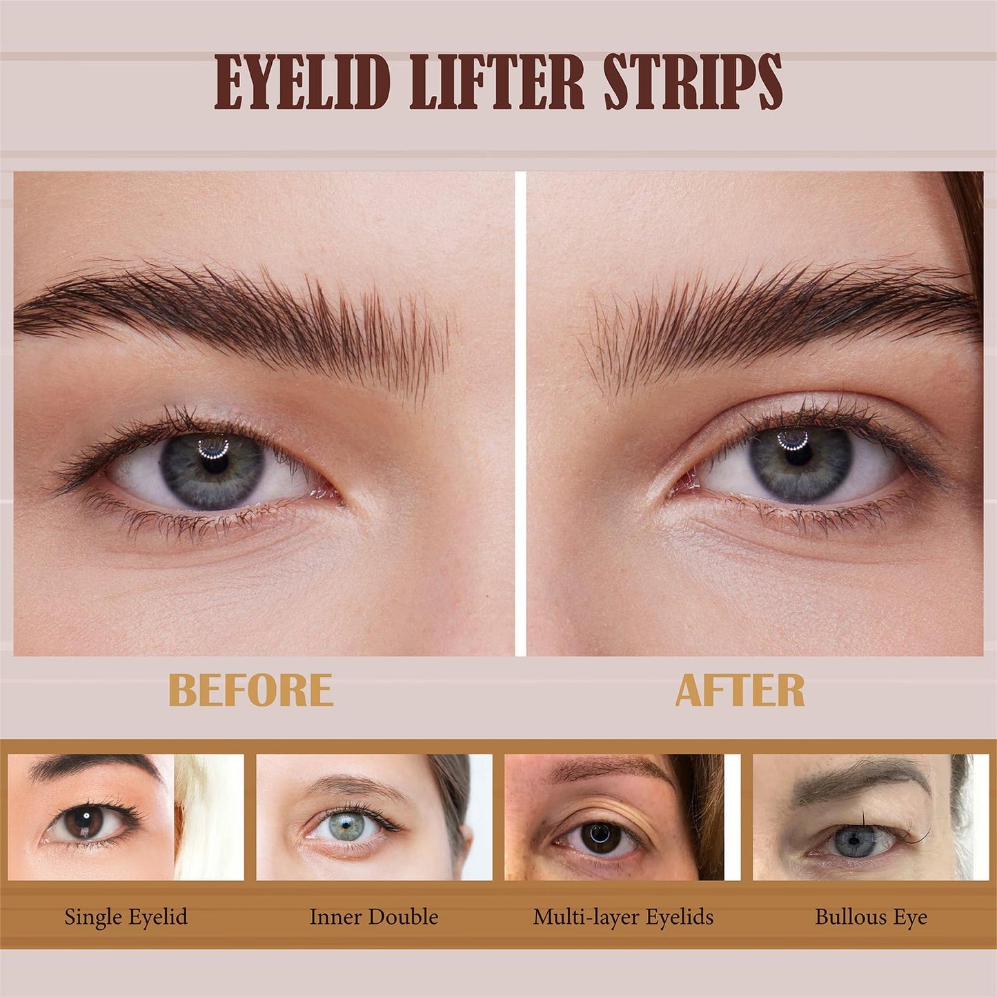YAGUVI Eyelid Tape – Invisible Lifter Strips for Hooded Eyes (480 Count)