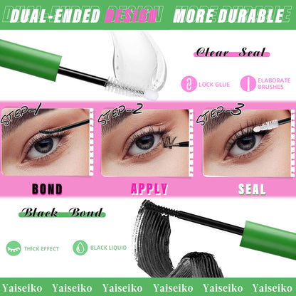 Yaiseiko Lash Clusters Kit 100D+200D Thick Volume Lashes – 12-25mm DIY Kit