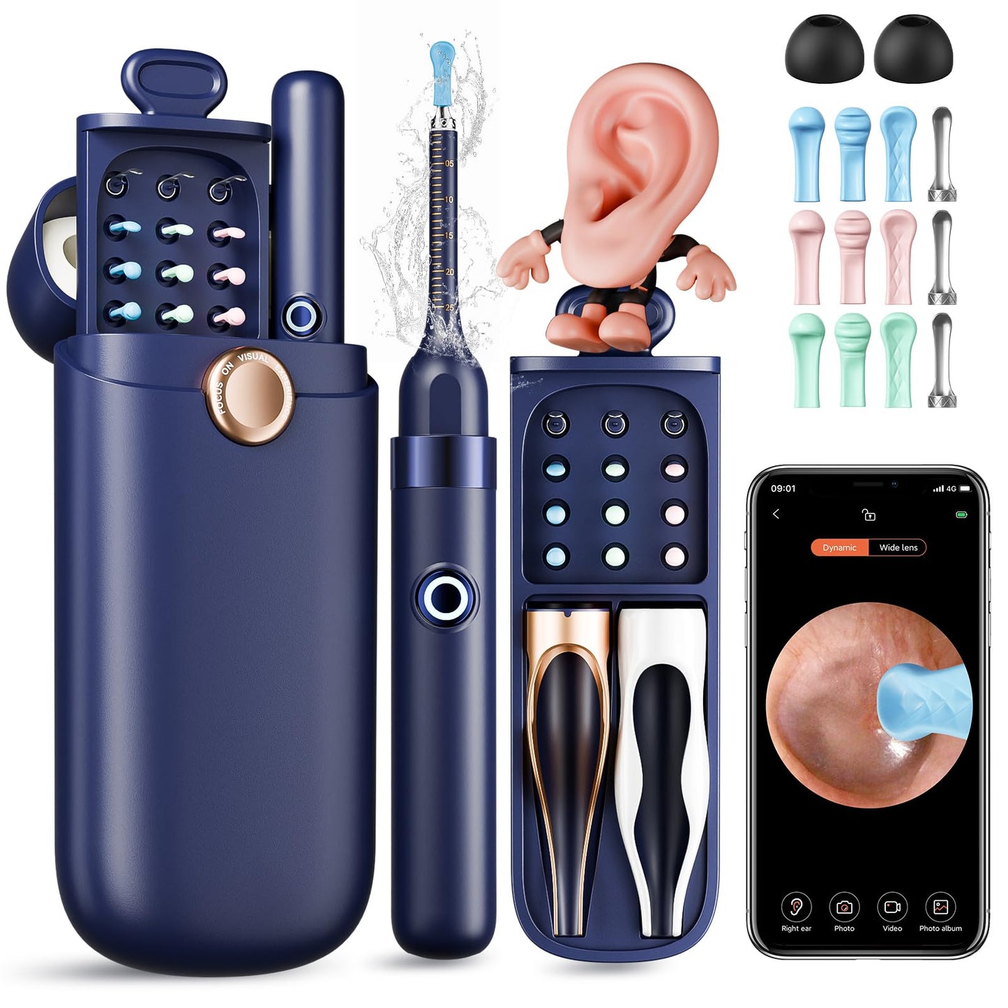 Yakbio Ear Cleaner with Camera 1296P HD - 6 LED Lights, Wireless Ear Wax Removal Kit
