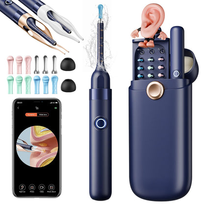 Yakbio Ear Cleaner with Camera 1296P HD - 6 LED Lights, Wireless Ear Wax Removal Kit