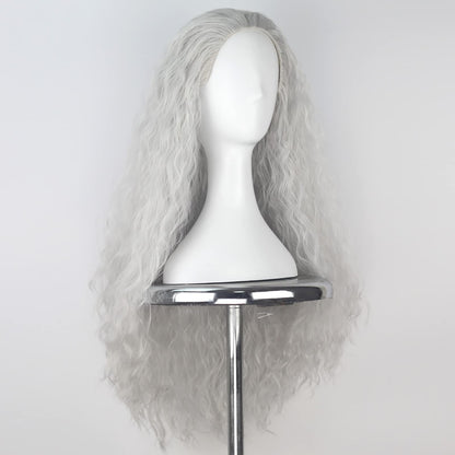 Yan Dream Long Silvery Old Lady Wig – Granny Witch Cosplay Hair for Women (Halloween)