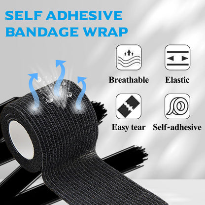 Yangna Clip Cord Covers with Tattoo Grip Tapes – 125 Sleeves + 6 Grip Tapes, Blue