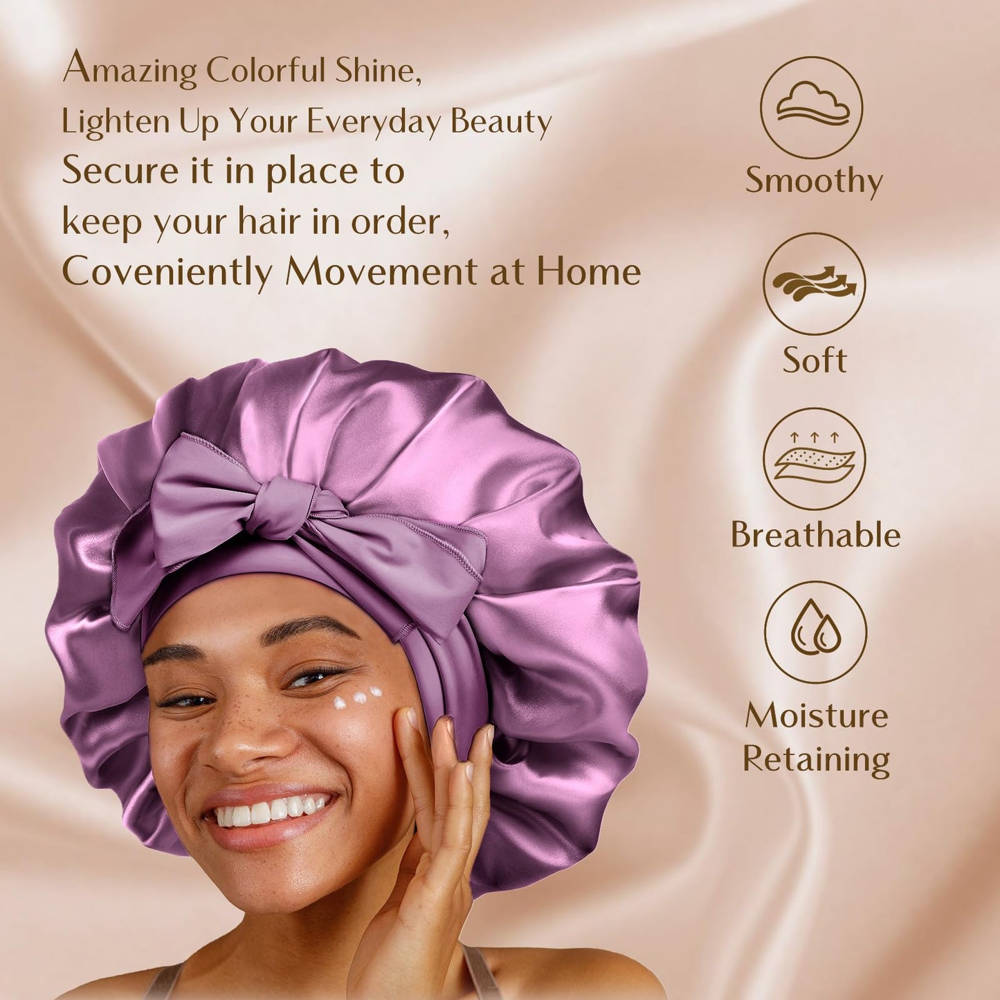 YANIBEST Adjustable Satin Bonnet for Sleeping Women | Double Layer Hair Protection