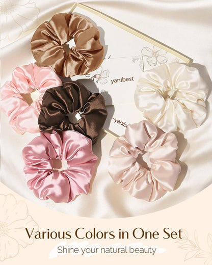 Yanibest 8 Pcs Satin Scrunchies – Soft, Gentle Hair Ties for All Hair Types