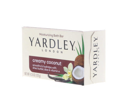 Yardley London Creamy Coconut Bath Bar – Eight 4.25 oz Bars (Shea, Aloe, Vitamin E)