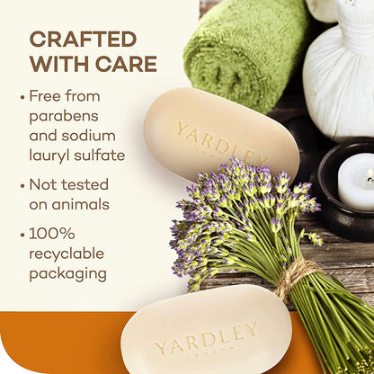 Yardley London Shea Buttermilk Bath Bar 3 Pack (4 oz Each) – Gentle, Nourishing Cleanse