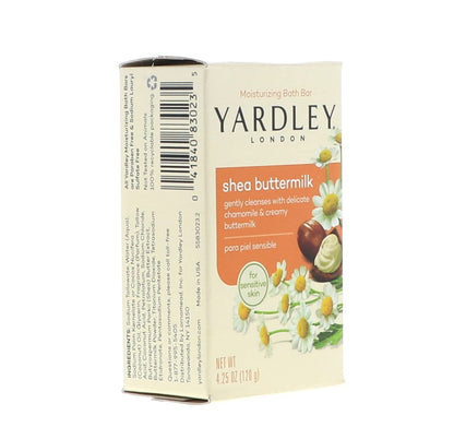 Yardley London Sensitive Skin Shea Buttermilk Bar Soap – 4 oz (Pack of 6)