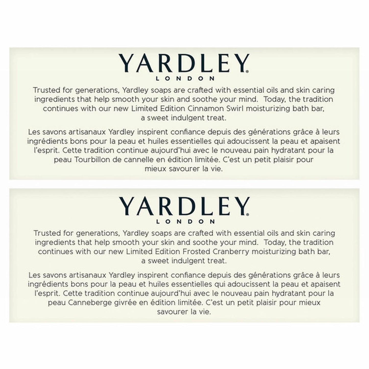 Deal Society Yardley London Limited Edition Soap Variety Pack – 6 Moisturizing Bars (Cinnamon Swirl & Frosted Cranberry) 4oz