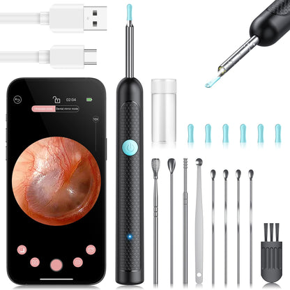 Yardstick Ear Wax Removal Kit with 1296P Camera & 6 LED Lights – Ear Canal Cleaner for iOS & Android