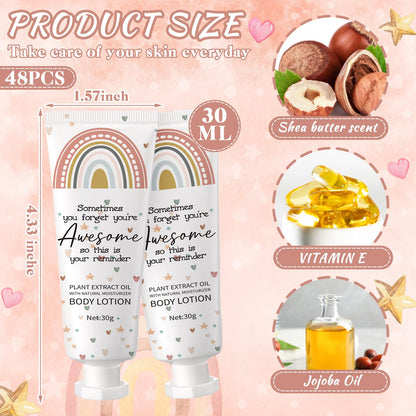 Yaryang 48-Pack Rainbow Boho Thank You Body Lotion Gifts – Travel-Size Office Team Gift Set