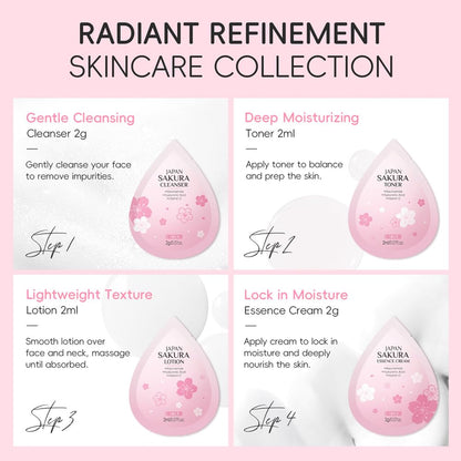 Yasovigi Sakura Travel Skincare Set – 60-Piece Mini Kit for On-the-Go Skin