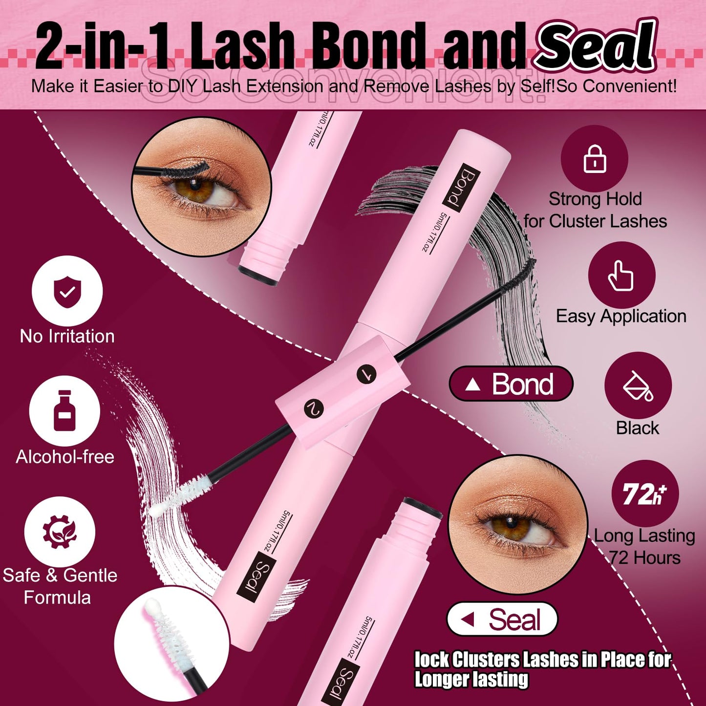 Yawamica Natural Lash Extension Kit – Wispy 9-11mm Clusters, 180pcs with Bond & Seal