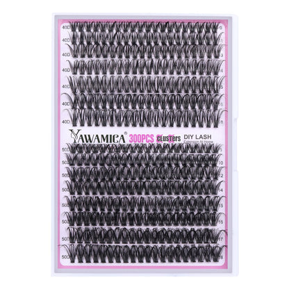 Yawamica DIY Lash Extension Kit 300pcs — At-Home Salon-Style Lashes (9-18mm, 40D/50D)