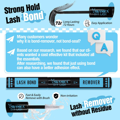 Yawamica Lash Clusters Kit 200D – Fluffy DIY Lash Extensions (10-20mm)