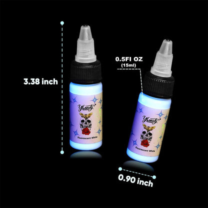 Ybeauty 16 Color Tattoo Ink Set – 16x 15ml Fluorescent UV Glow Inks for Halloween & Cosplay