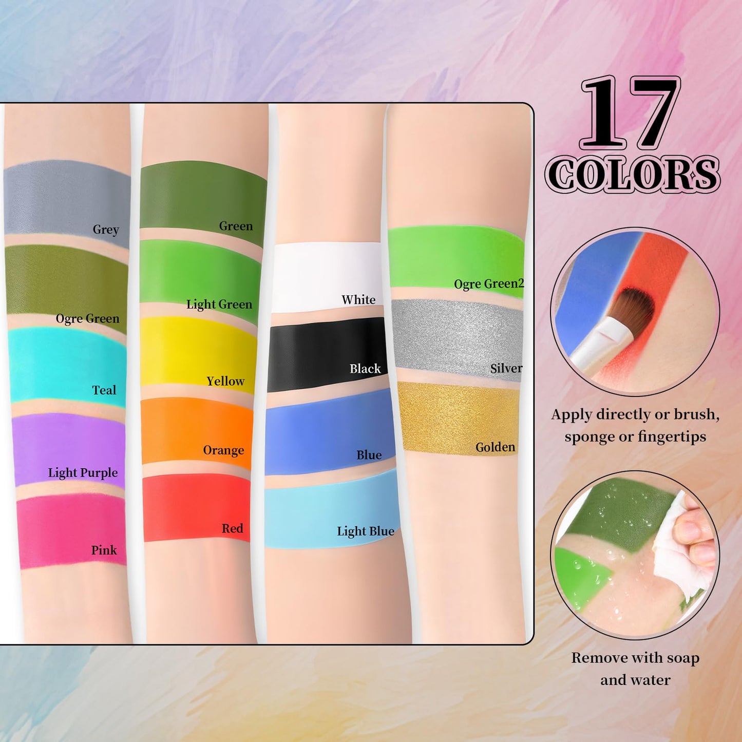 YBUETE Silver Face Body Paint Stick – Professional Full-Coverage SFX Makeup for Halloween & Cosplay