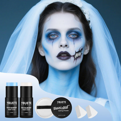 YBUETE White Light Blue Face & Body Paint Sticks – High Pigment SFX Kit