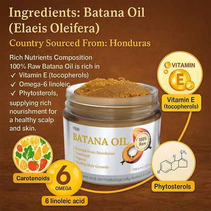 YBW Batana Oil for Hair Growth – 100% Raw Honduran Batana Oil Paste