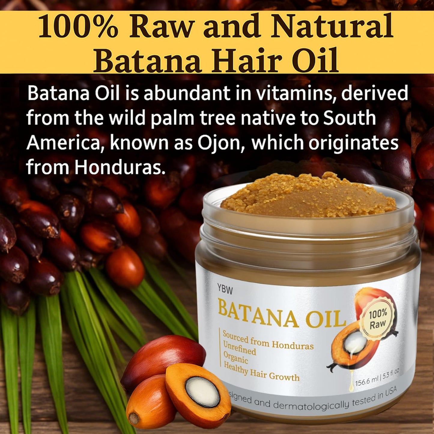 YBW Batana Oil for Hair Growth – 100% Raw Honduran Batana Oil Paste