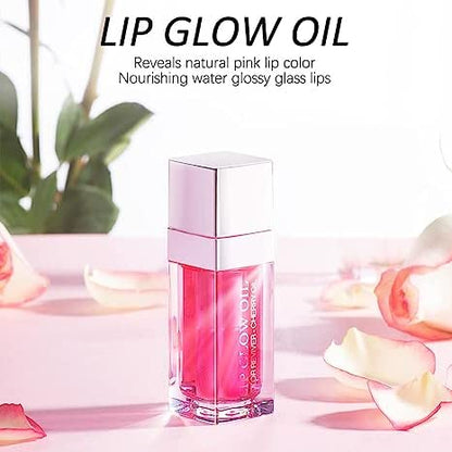 YCNASSS 3 Pcs Plumping Lip Oil – Hydrating Glow, Tint, Long-Lasting Transparent Gloss