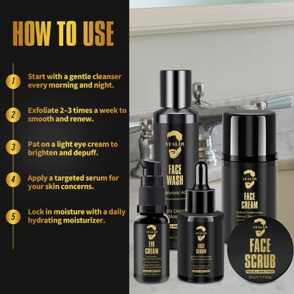 YEALIR Men's Anti-Aging Skincare Kit - Retinol & Hyaluronic Acid