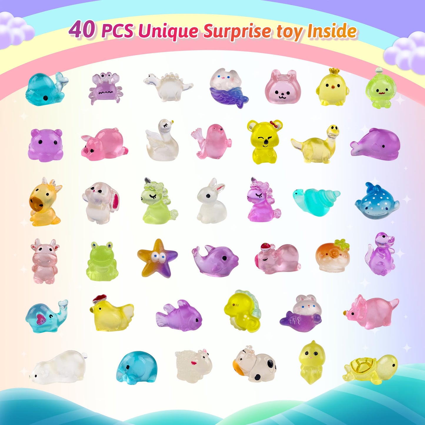 Yekery Kids Bath Bombs — 40-Pack with Surprise Toys Inside (Dino/Unicorn/Marine)