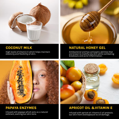 Yelle Awakening Milk & Honey Cleanser – pH-Balanced Face Wash with Coconut Milk (4oz)
