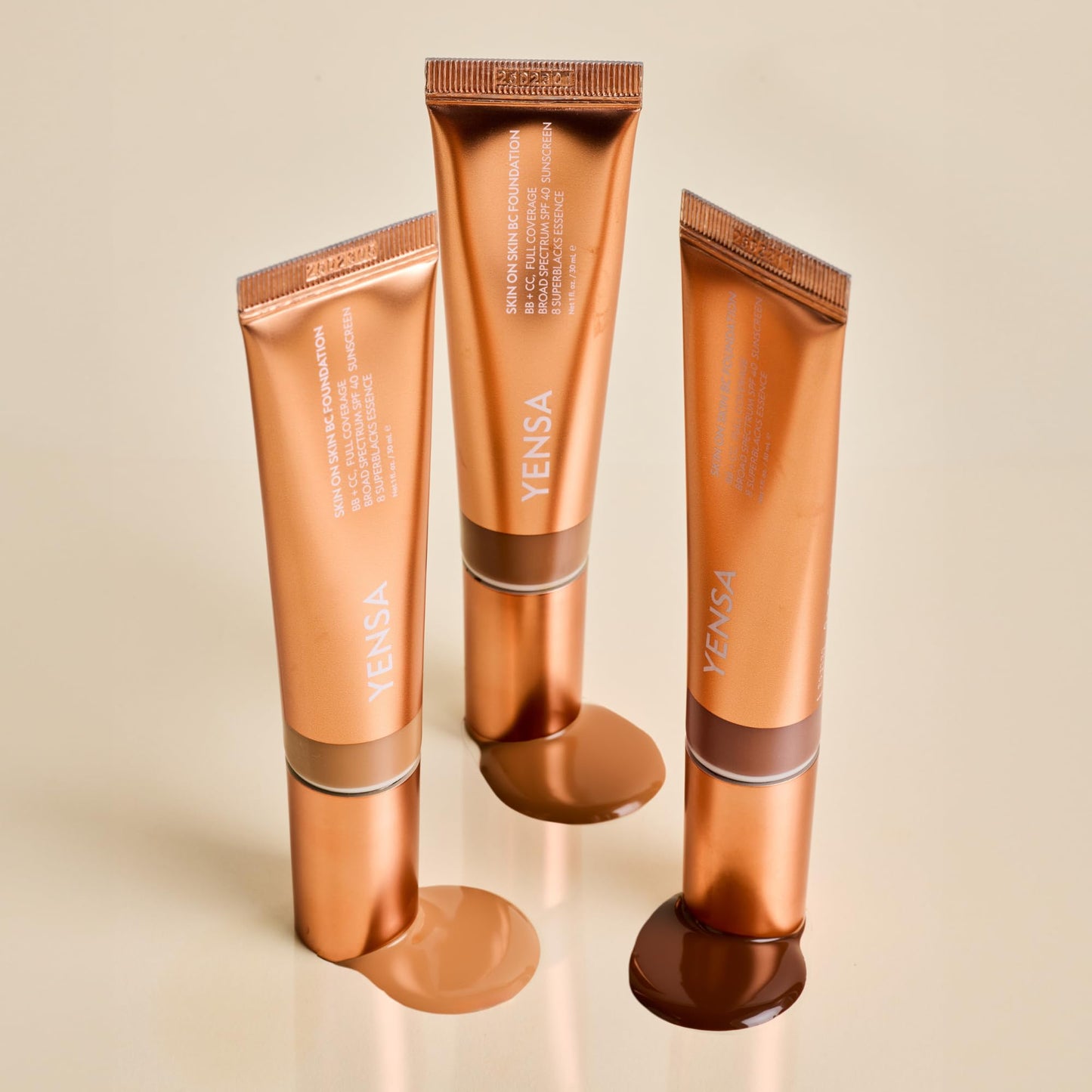 YENSA Skin on Skin BC Foundation – Buildable Full Coverage, SPF 40 (Fair Warm)