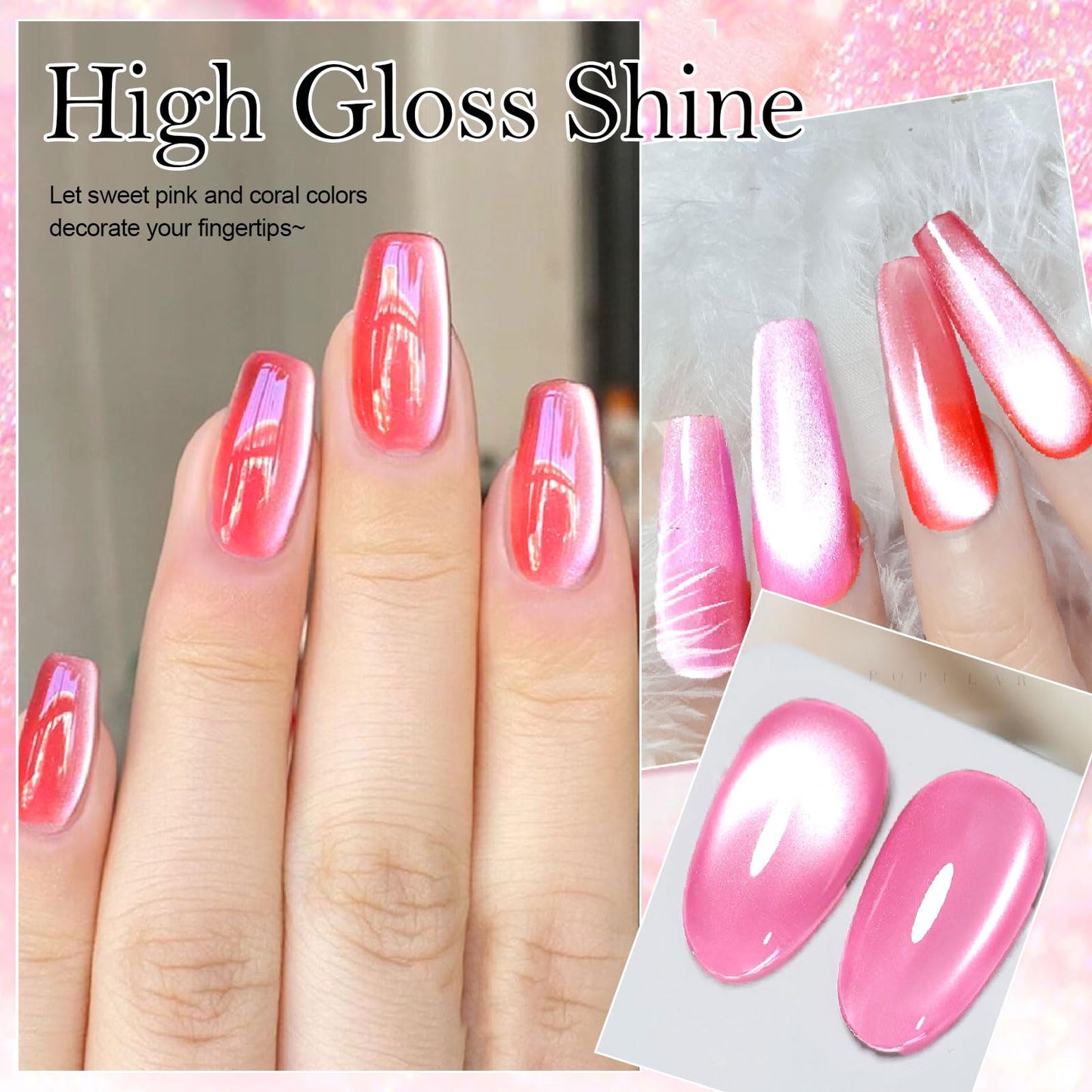 YEPYEPGO Glass Cat Eye Gel Nail Polish Set – 12 Colors with Magnetic Stick for Cat Eye Effects