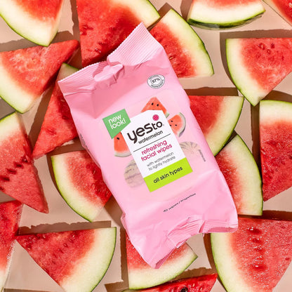 Yes To Watermelon Face Wipes – Super Skin Recharging Cleansing Wipes, Pack of 3