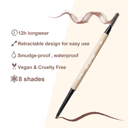 YES.EYE DO Taupe Eyebrow Pencil — Ultra-Fine, Dual-Ended, Waterproof, 8 Colors