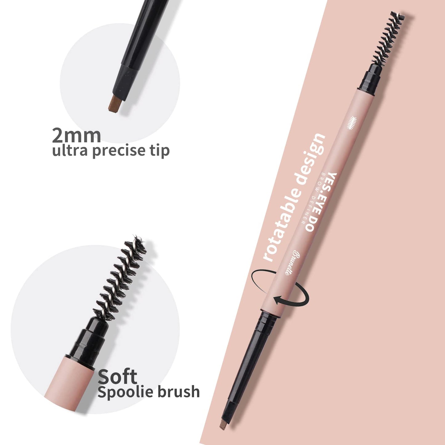 YES.EYE DO Light Grey Eyebrow Pencil for Older Women – Ultra Fine, Hair-Like Strokes, Waterproof