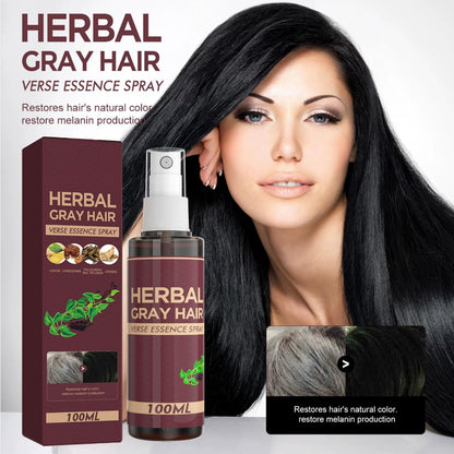 YG LianKai 2Pcs Herbal Essence Hair Spray – Gray Hair Verse Essence Spray, Gradual Natural Hair Darkening (100ml)