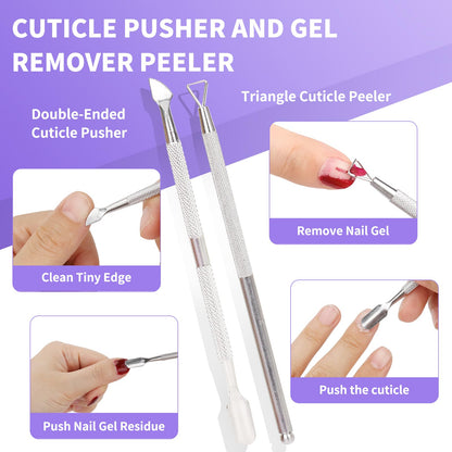 YGQQOY Nail Soaking Bowl Kit — 2x Acetone-Proof Bowls, Cuticle Oil, Buffers & Tools for At-Home Manicures