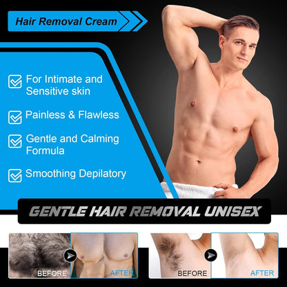YHFGTTIO Hair Removal Cream for Men – Intimate Area, Painless & Gentle, All Skin Types