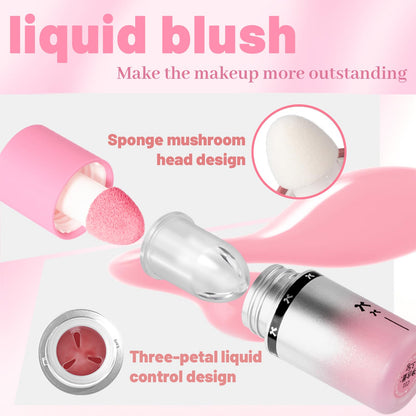 YiGuMy Blush Liquid Makeup Cream Stick – Soft Peach, Weightless Watercolor Finish, Easy Application (V1 Milk Powder)