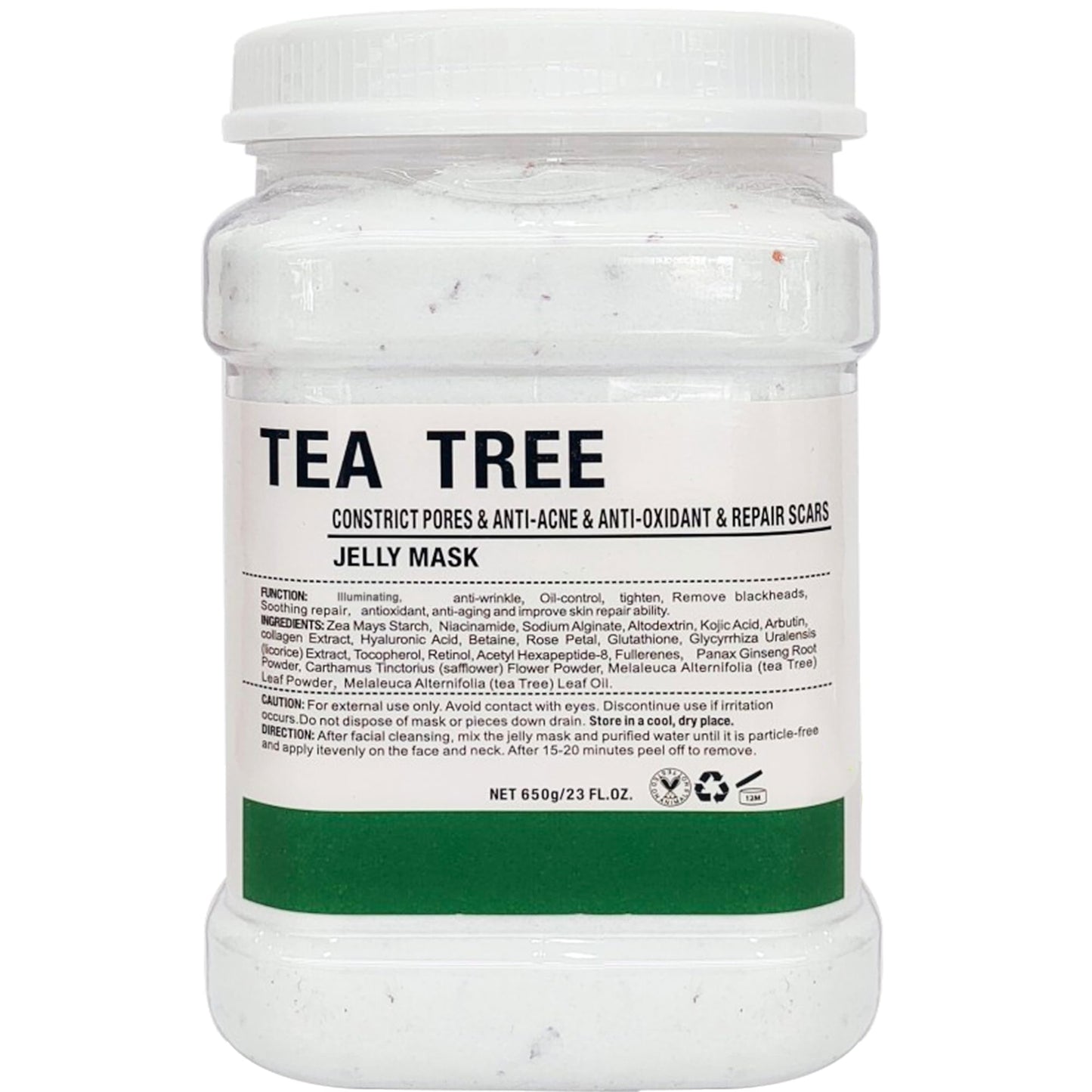 YMEYFAN Tea Tree Jelly Mask Powder - Hydrating Peel-Off Facial Mask, 23 fl oz