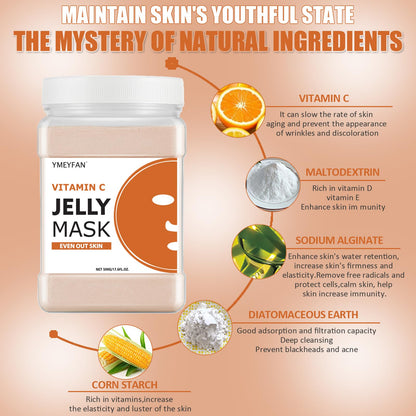 YMEYFAN Jelly Mask for Facials Professional – Vitamin C Jelly Mask Powder for Radiant Skin